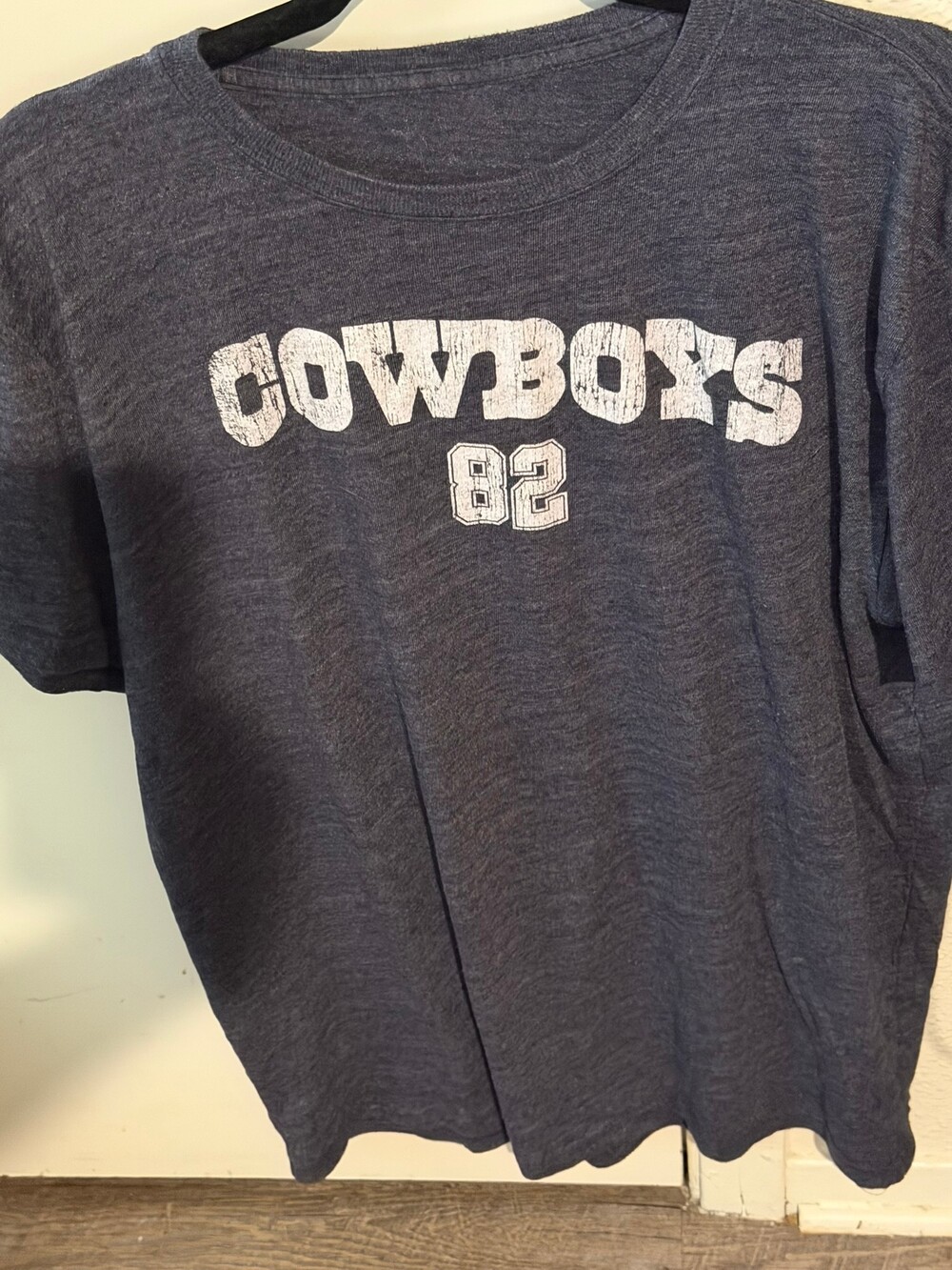 Cowboys Witten 82 T-Shirt Large Navy Polyester Cotton Rayon